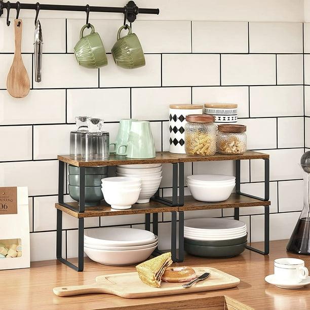 small kitchen organization with cabinet organizer shelves